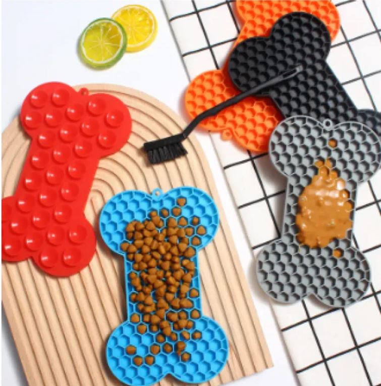 Bone Silicone Licking Dog  Mat