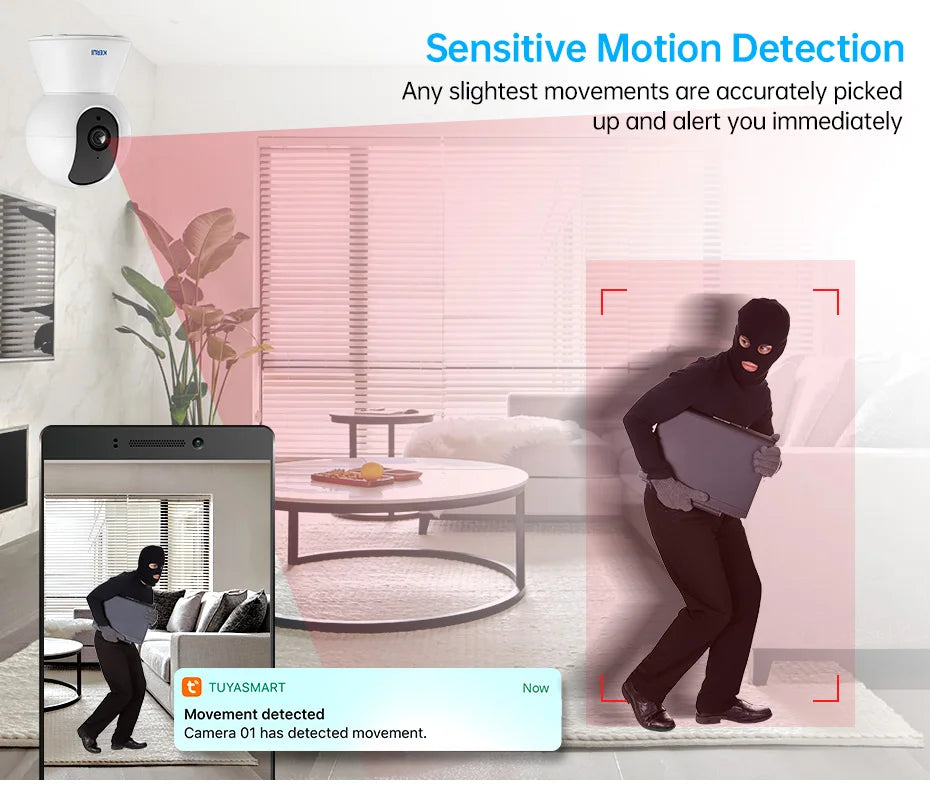 Caméra intérieure intelligente pour animaux — Wi-Fi 4K HD