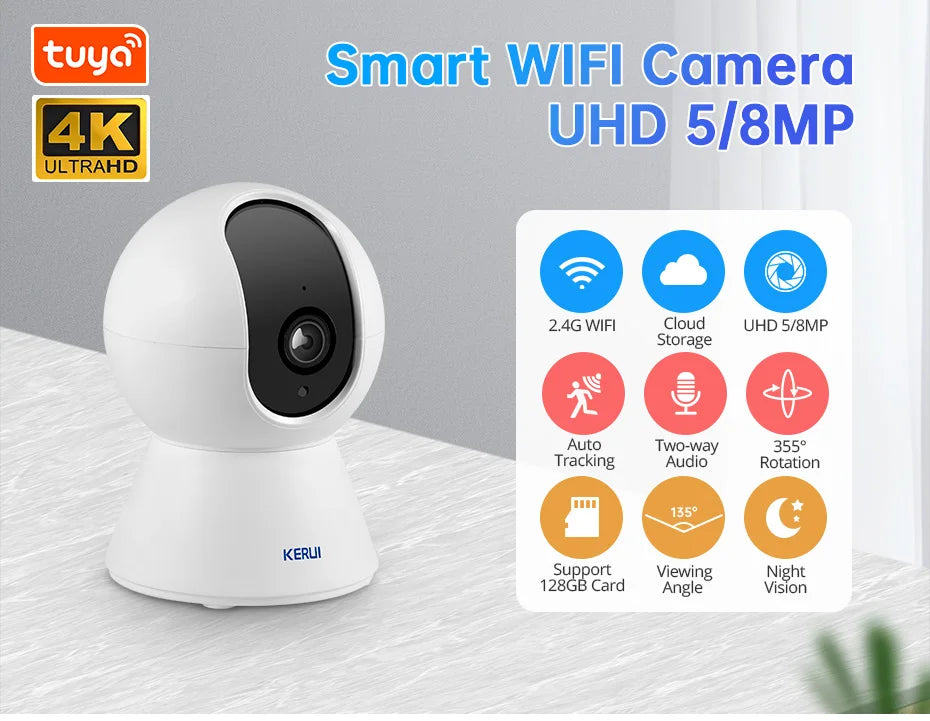 Caméra intérieure intelligente pour animaux — Wi-Fi 4K HD