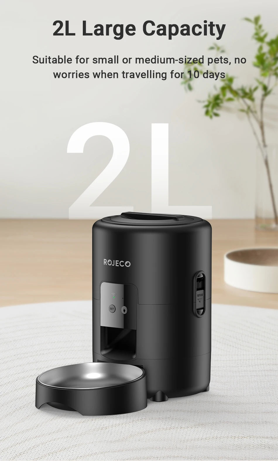 Distributeur automatique de croquettes 2L — Programmable Wi-Fi